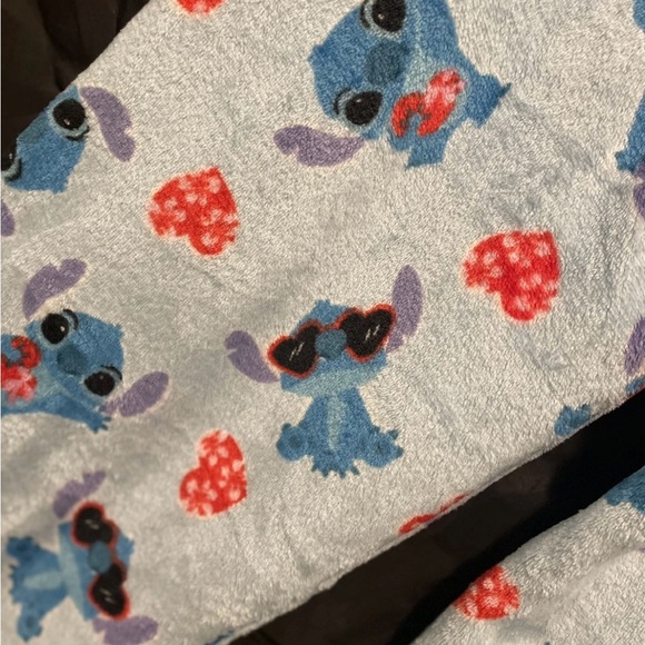 Disney Stitch Light Blue Pajama Pants XL Lilo & Stitch Adult ,valentines,hearts - Picture 5 of 9